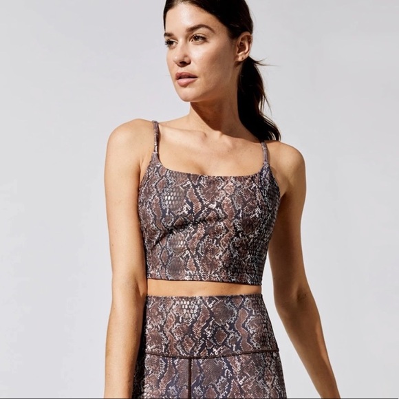 Carbon38 Tops - Carbon38 Cami Crop in Brown Snakeskin